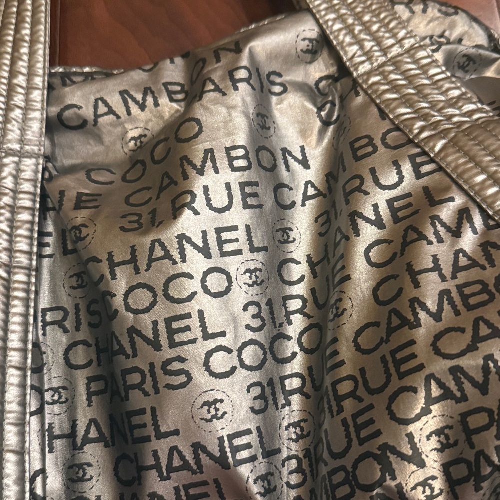 Chanel Metallic Coated Canvas Unlimited Ligne Satchel Bag - Picture 4 of 12